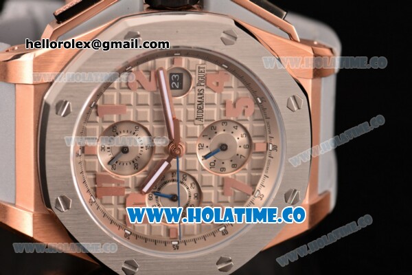 Audemars Piguet Royal Oak Offshore Chronograph Lebron James Swiss Valjoux 7750 Automatic Rose Gold Case with Steel Bezel and Grey Dial (EF) - Click Image to Close